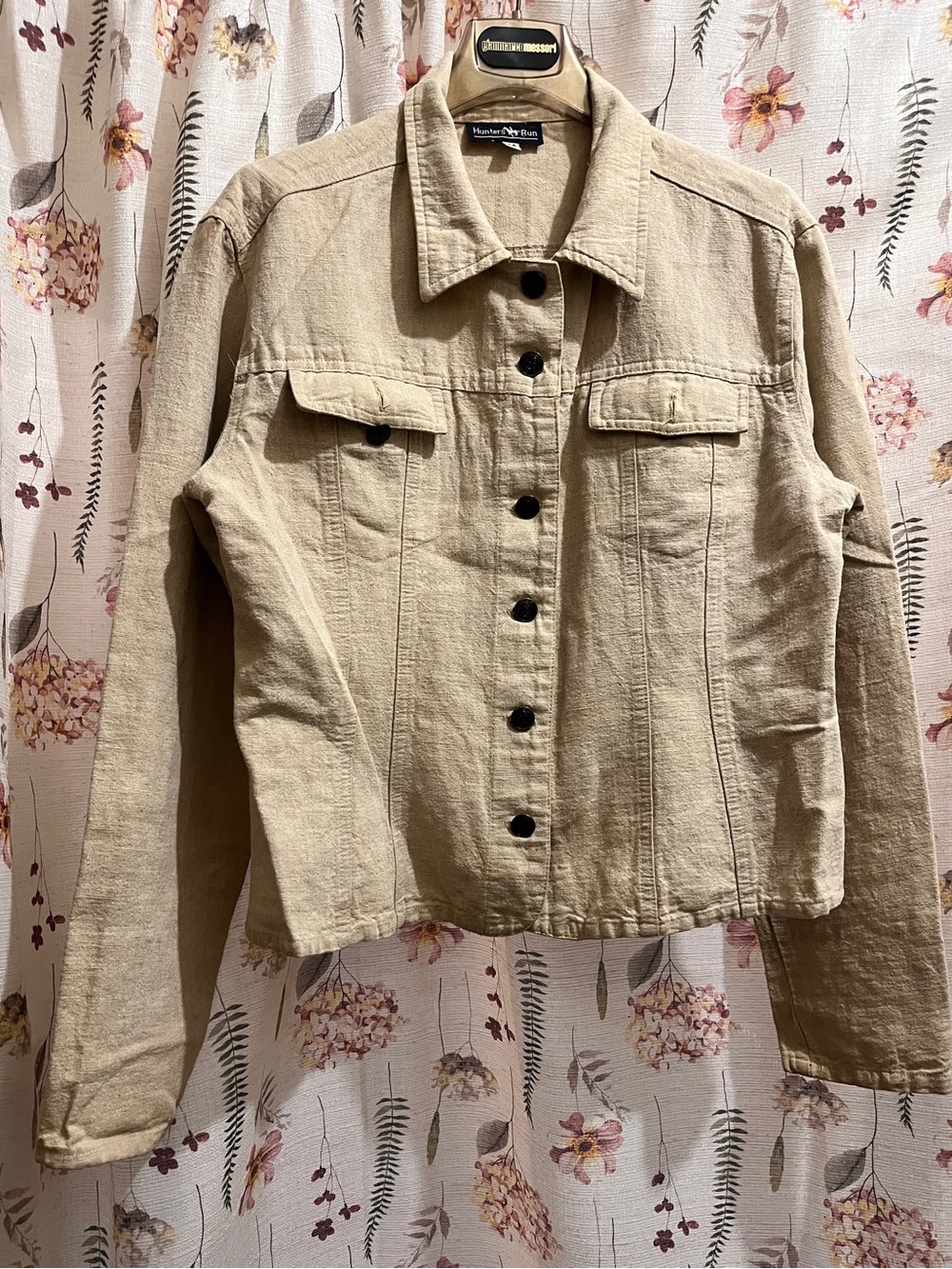 Hunter Beige/Tan Button-Front Jean Jacket